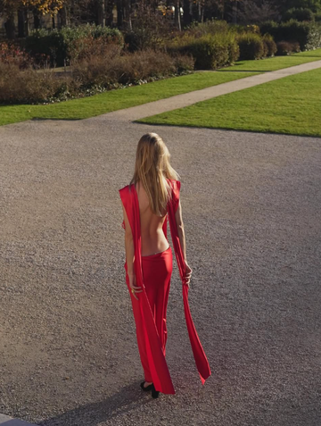 Sexy Red Sheath Straps Satin Open Back Long Wedding Guest Dress Party Dress HZ1023